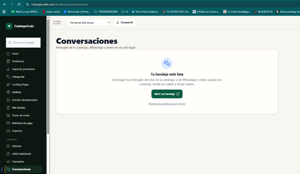 Bandeja de conversaciones